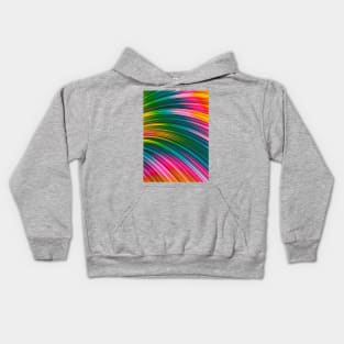 Color Prism Burst Wave. Rainbow Abstract Art Strands Kids Hoodie